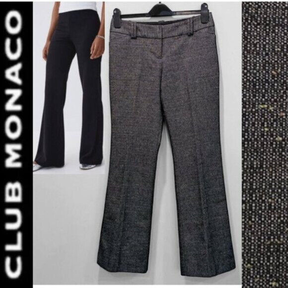 Club Monaco Black Flare Pants Trousers Size 4 - Picture 1 of 12